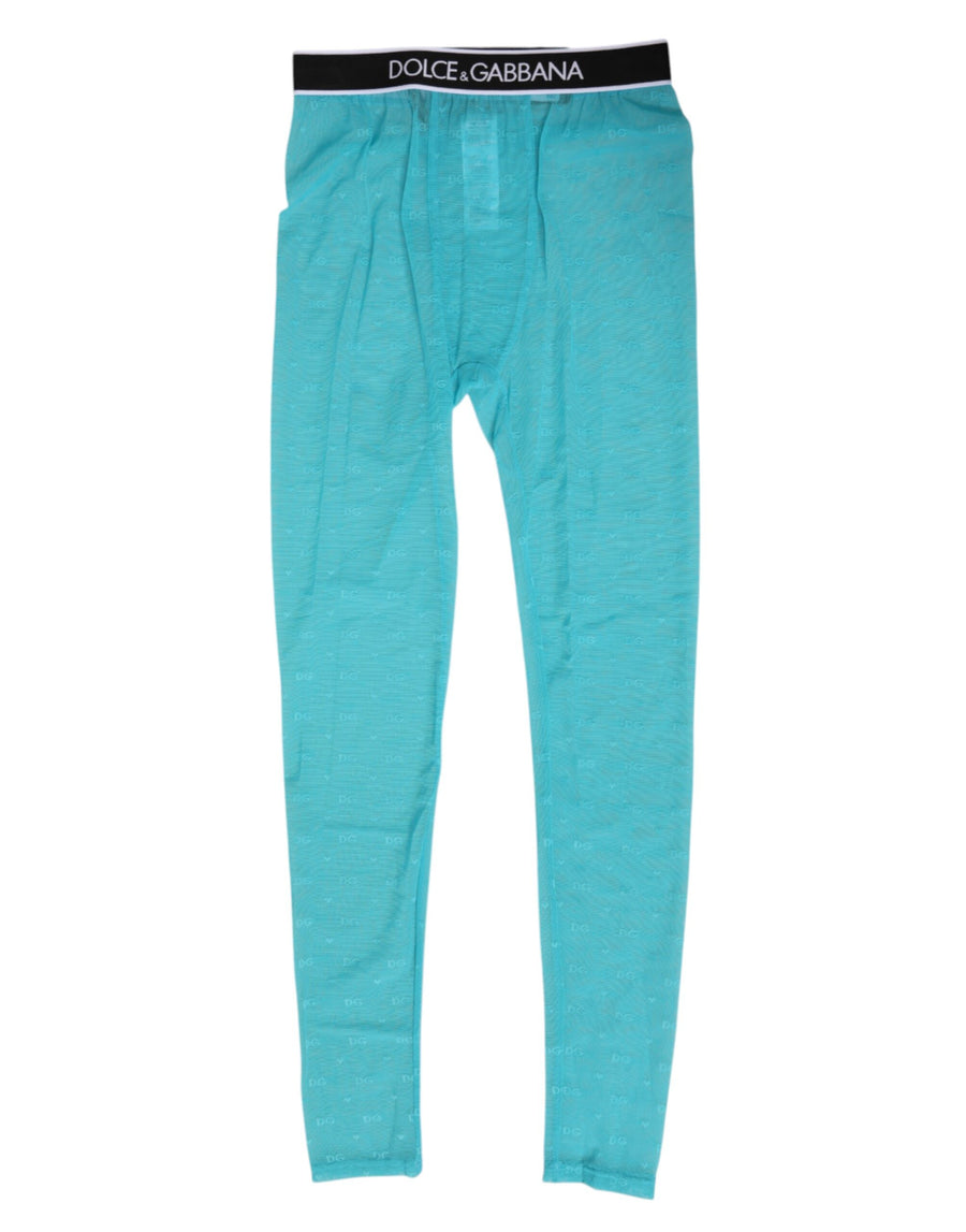 Dolce & Gabbana 92% Nylon leggings in blue