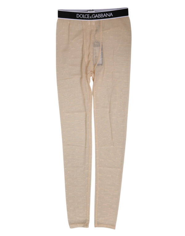 Dolce & Gabbana 92% Nylon 8% Elastane leggings in beige
