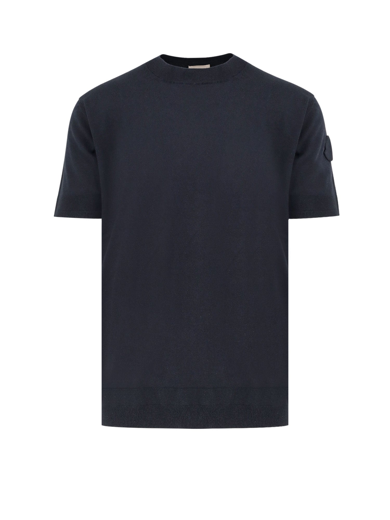 Moncler Sweaters Blue Seta Cotone