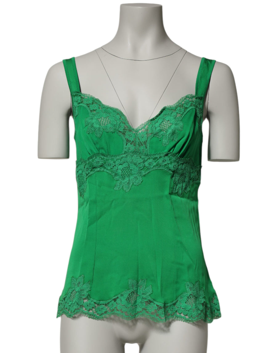 Dolce & Gabbana 92% Silk tank top in green