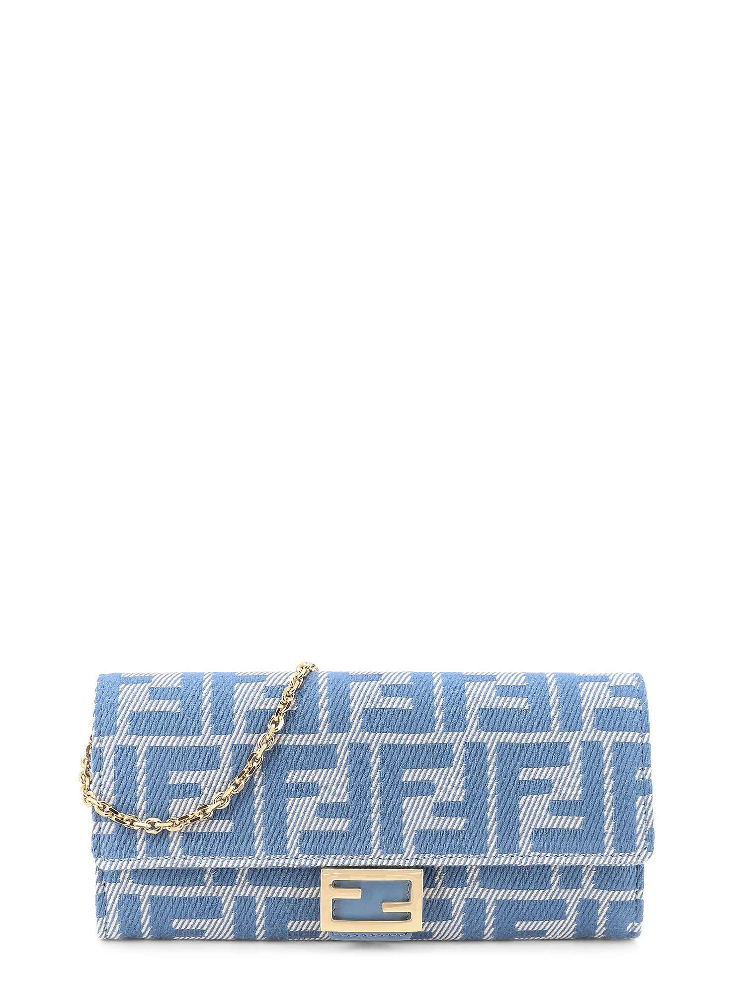 Fendi Wallets Blue Cotone/pelle