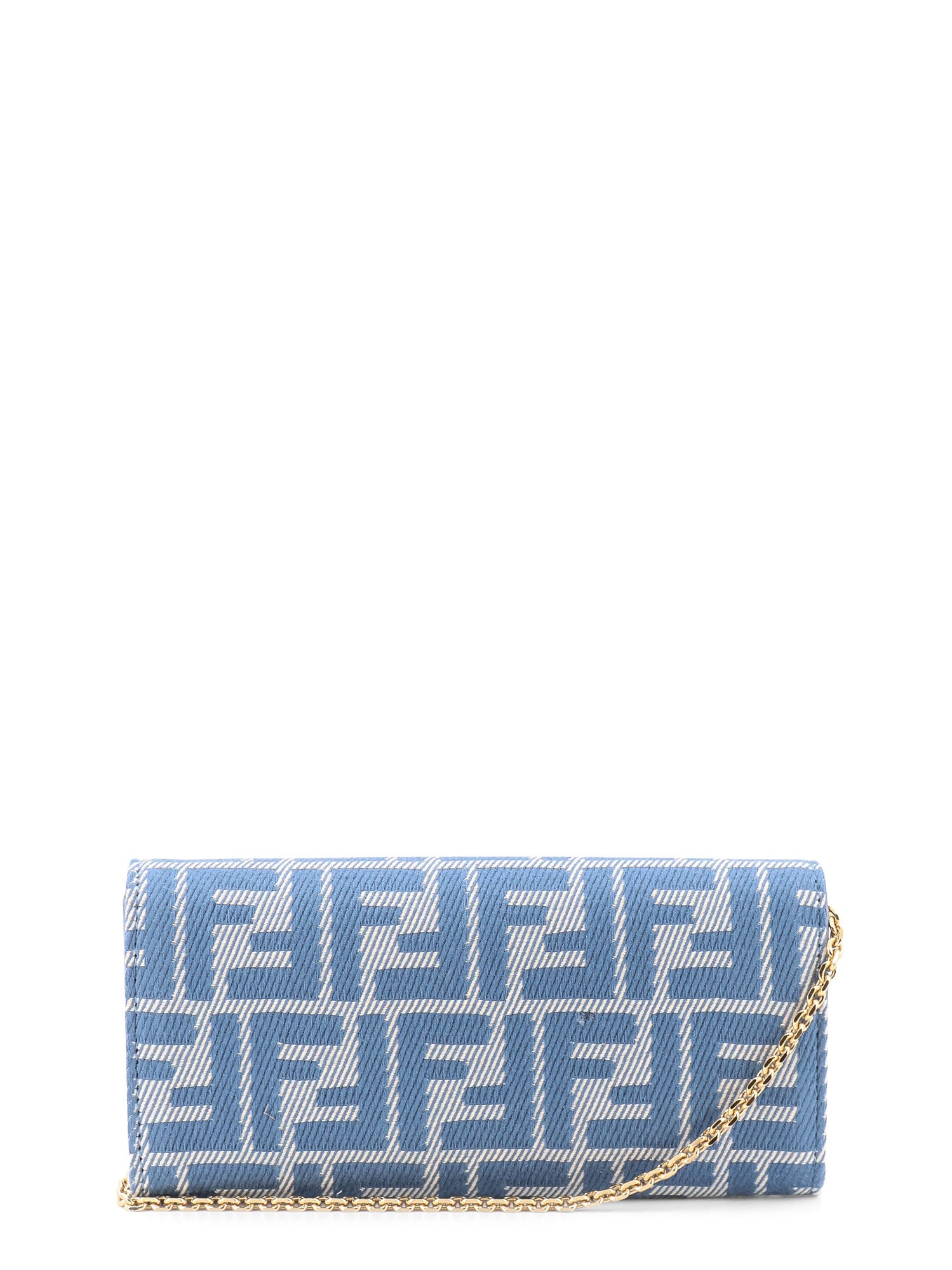 Fendi Wallets Blue Cotone/pelle