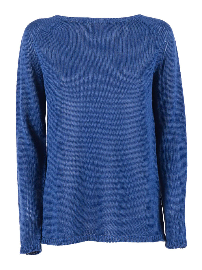 SWEATER Blue Linen Crewneck