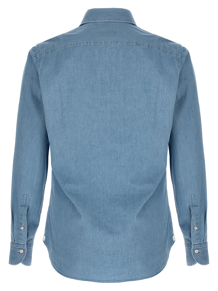 Denim shirt - Passion line Light Blue Cotton Shirt, Blouse