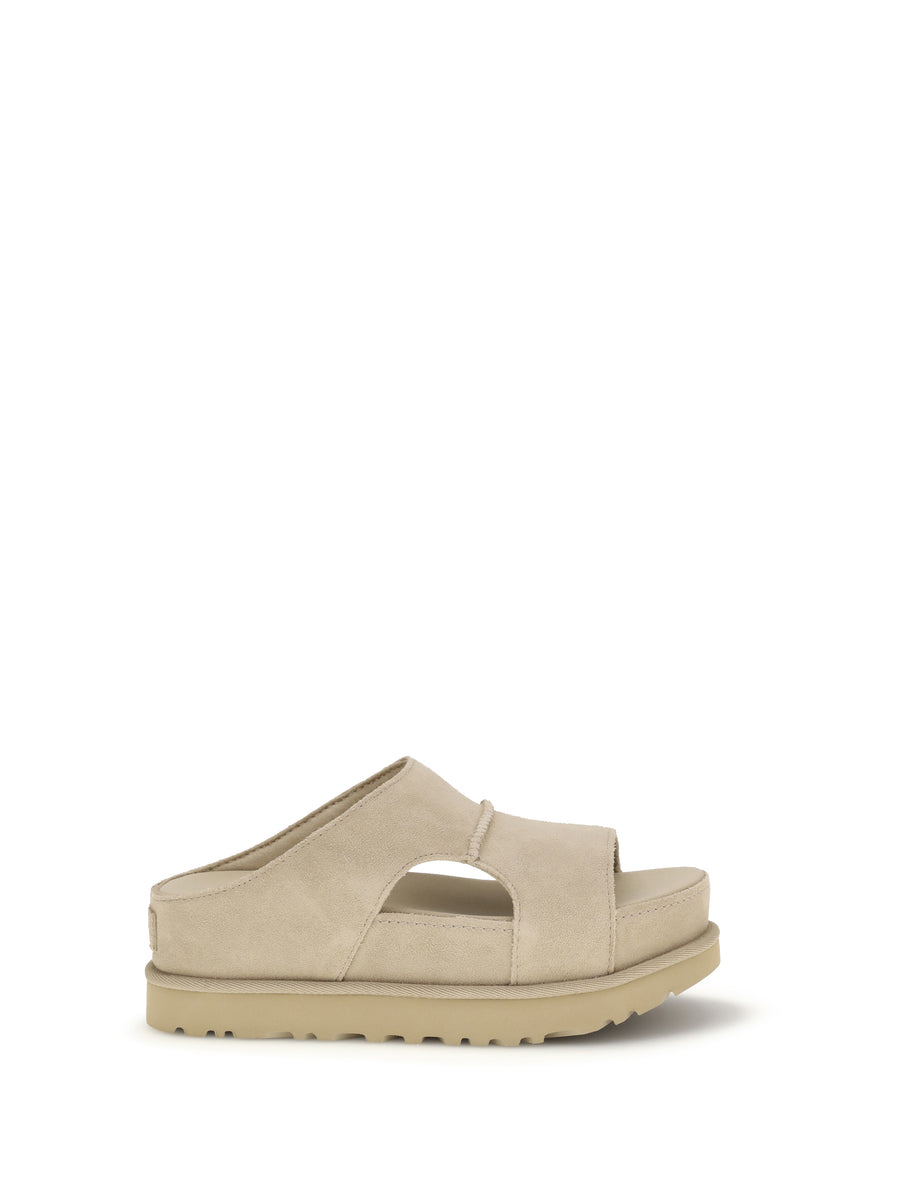 UGG Upper: 100% calf leather; Sole: 100% rubber sandals in beige