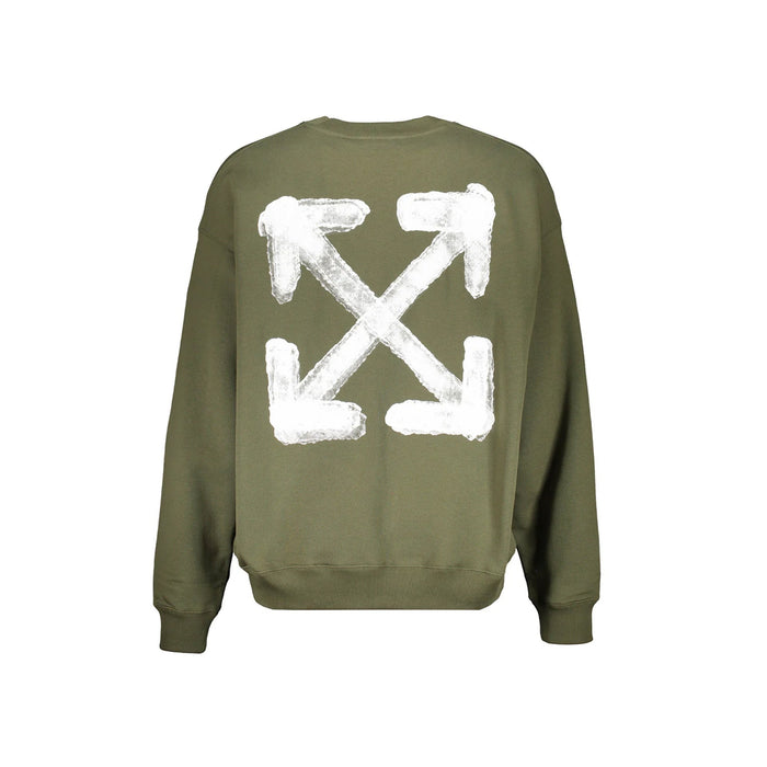Off-White Logo Sweatshirt Green Cotton