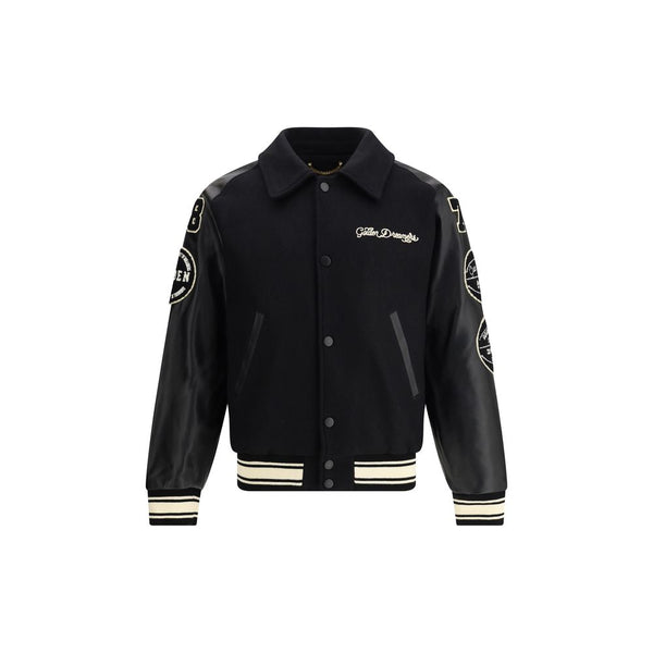 Golden Goose Outer: 50% Fleece Wool Ovis Aries bomber jacket in black