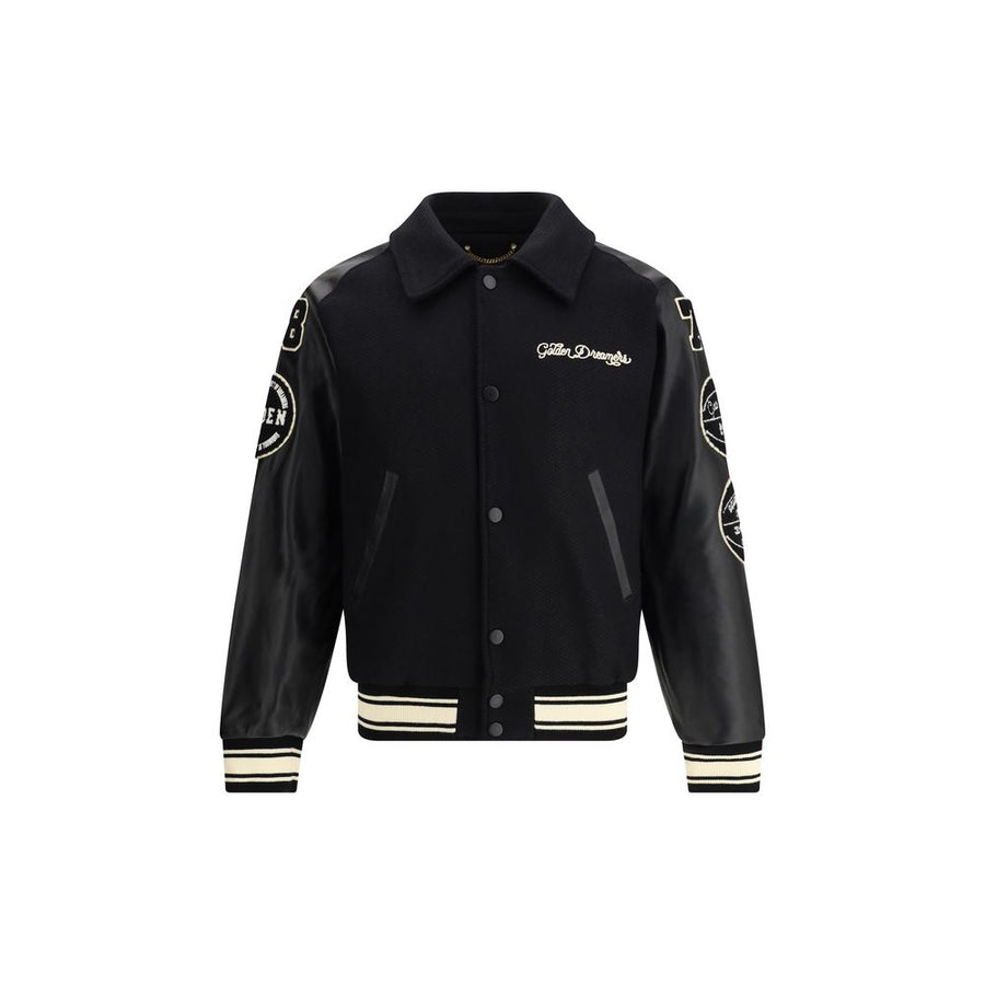 Golden Goose Outer: 50% Fleece Wool Ovis Aries bomber jacket in black