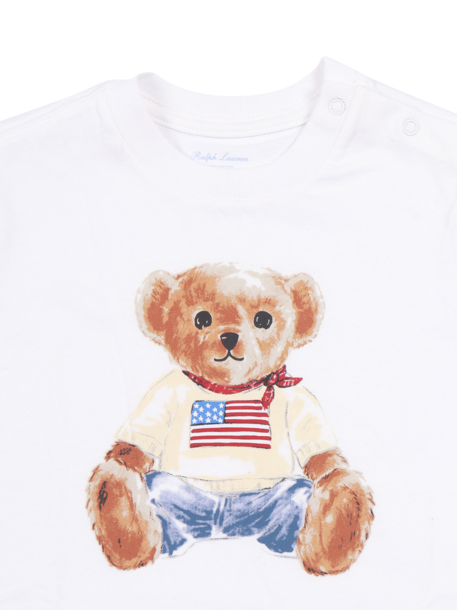 BEAR TEE-KNIT SHIRTS-T-SHIRT White Cotton Short Sleeves T-shirt