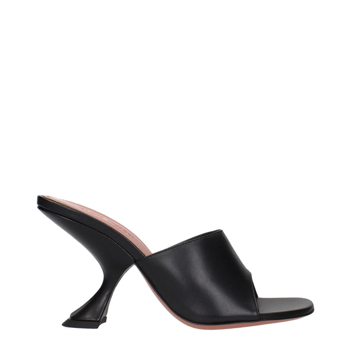 Amina Muaddi heel sandal in black