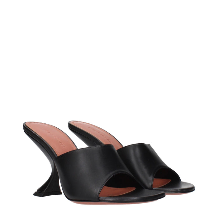 Amina Muaddi heel sandal in black — view 2