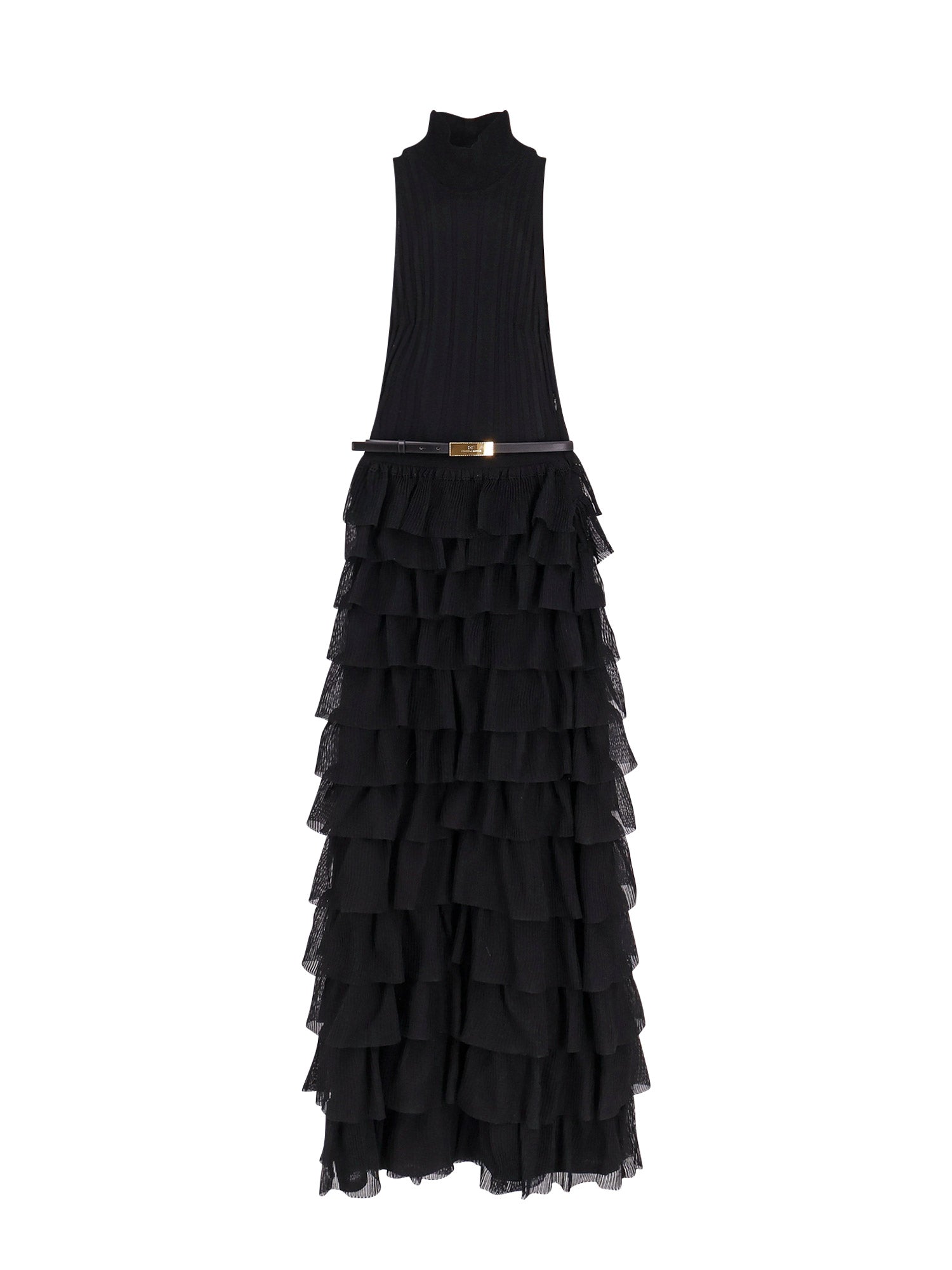 Elisabetta Franchi Dresses Black Viscosa Poliestere