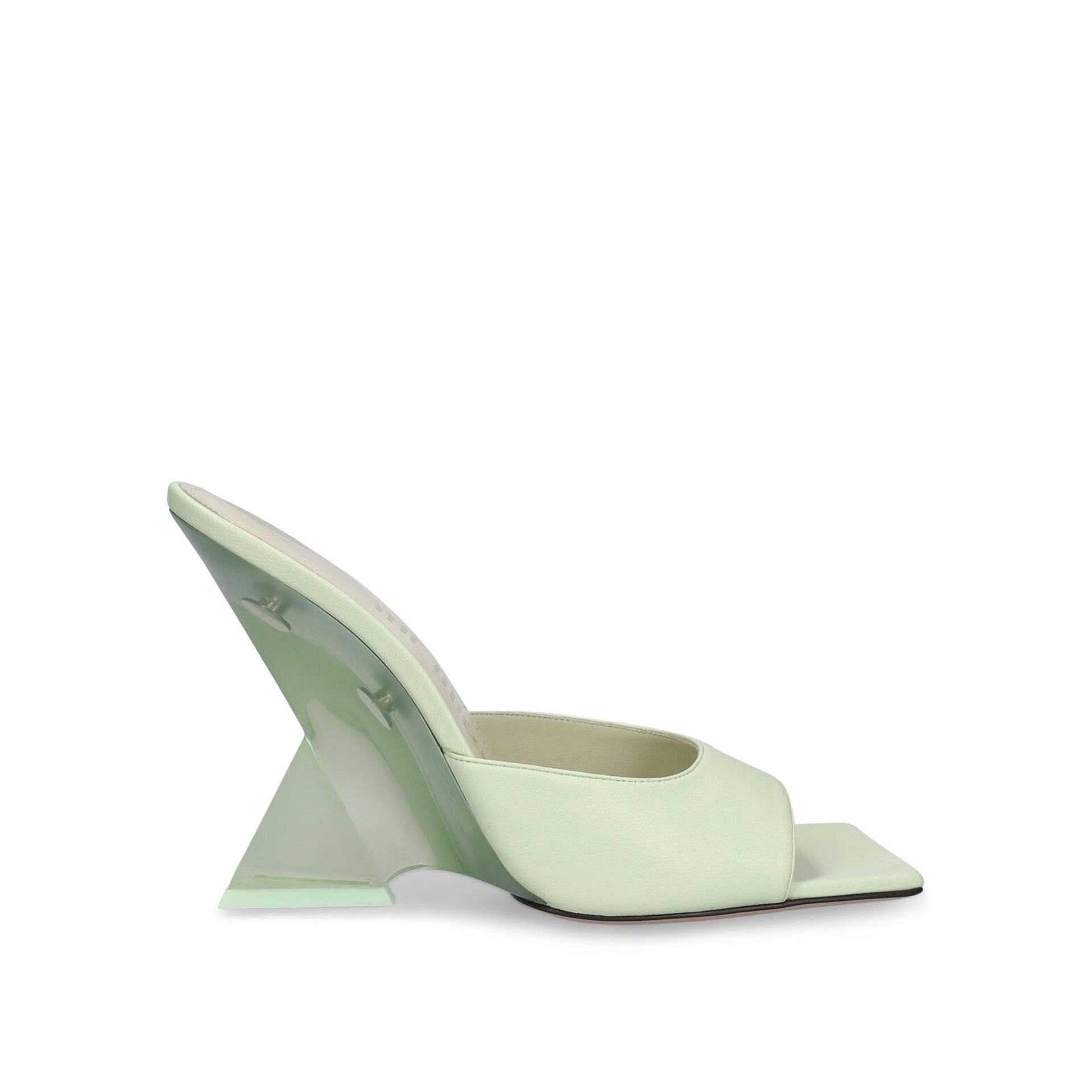 The Attico Cheope 105 Leather Sandals Green Calf