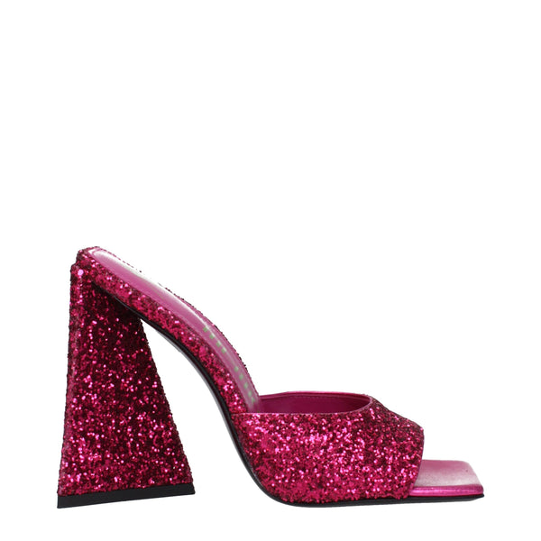 The Attico Glitter fabric heel in pink
