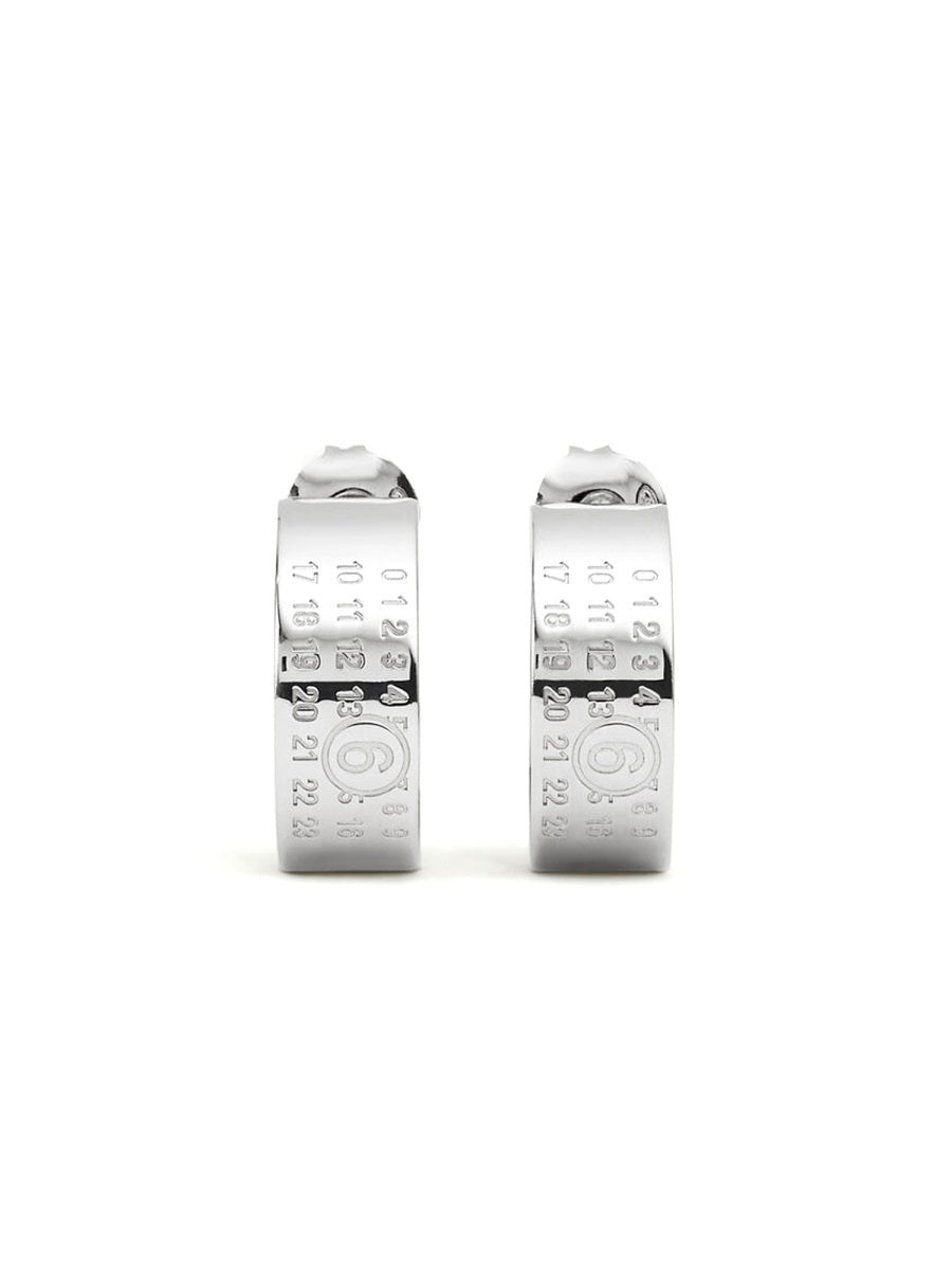 Logo Earrings Silver Brass
