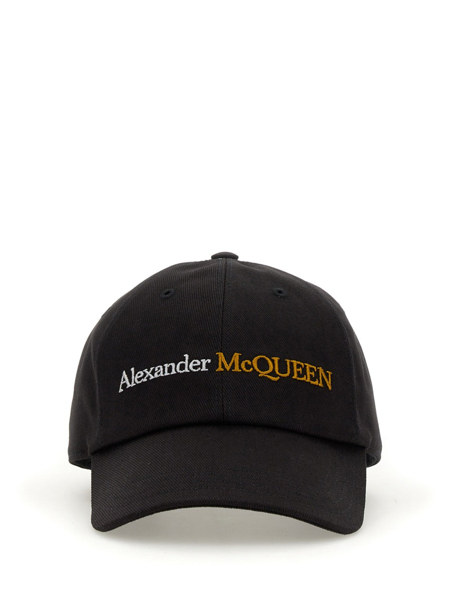 Baseball Hat With Logo Black Cotton