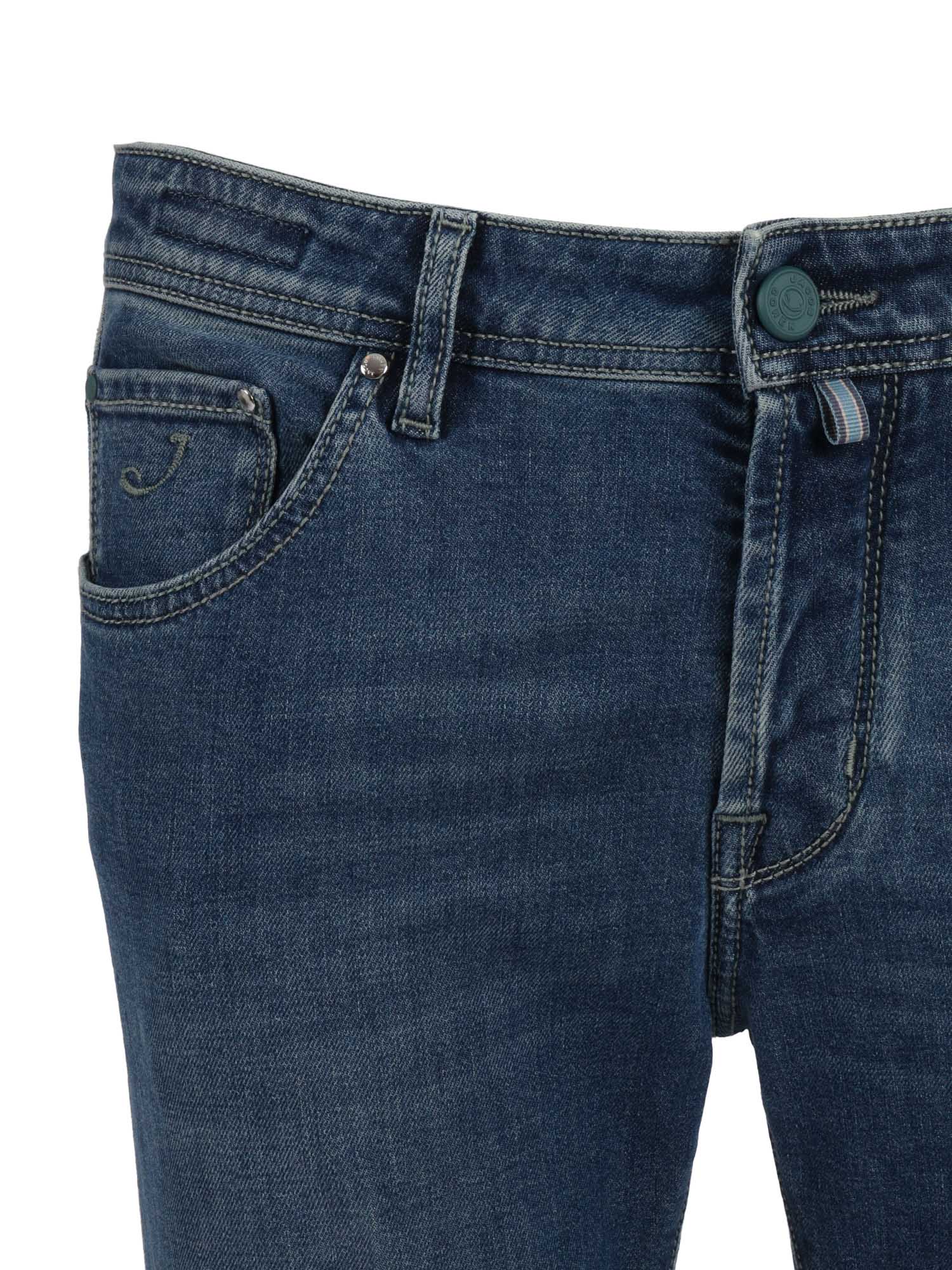 CROPPED SLIM FIT SCOTT 5 POCKETS PANTS Blue Cotton Lycra Elastane Jean