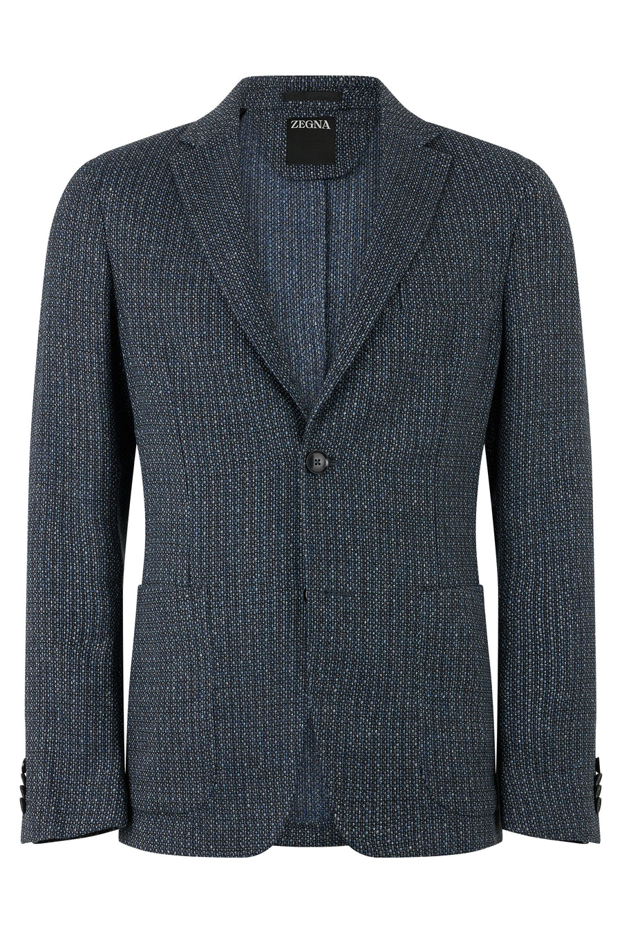 Single-Breasted Jacket Blue Cashmere-Linen Suit & Dinner