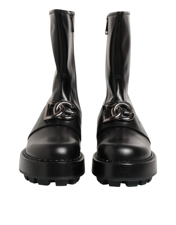 Dolce & Gabbana 100% Calf Leather (upper); Leather outsole boots in black