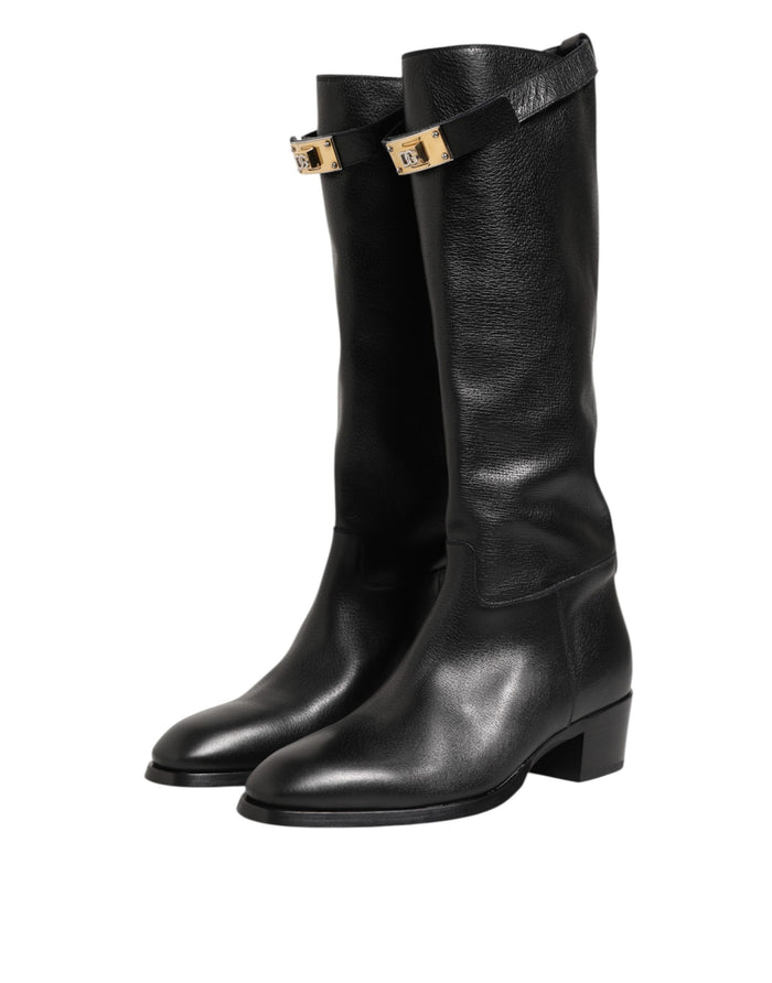 Dolce & Gabbana 100% Lamb leather boot in black — view 2
