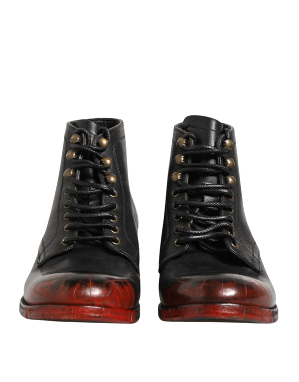 Dolce & Gabbana Calf leather upper; interior: 81% Calf boot in black