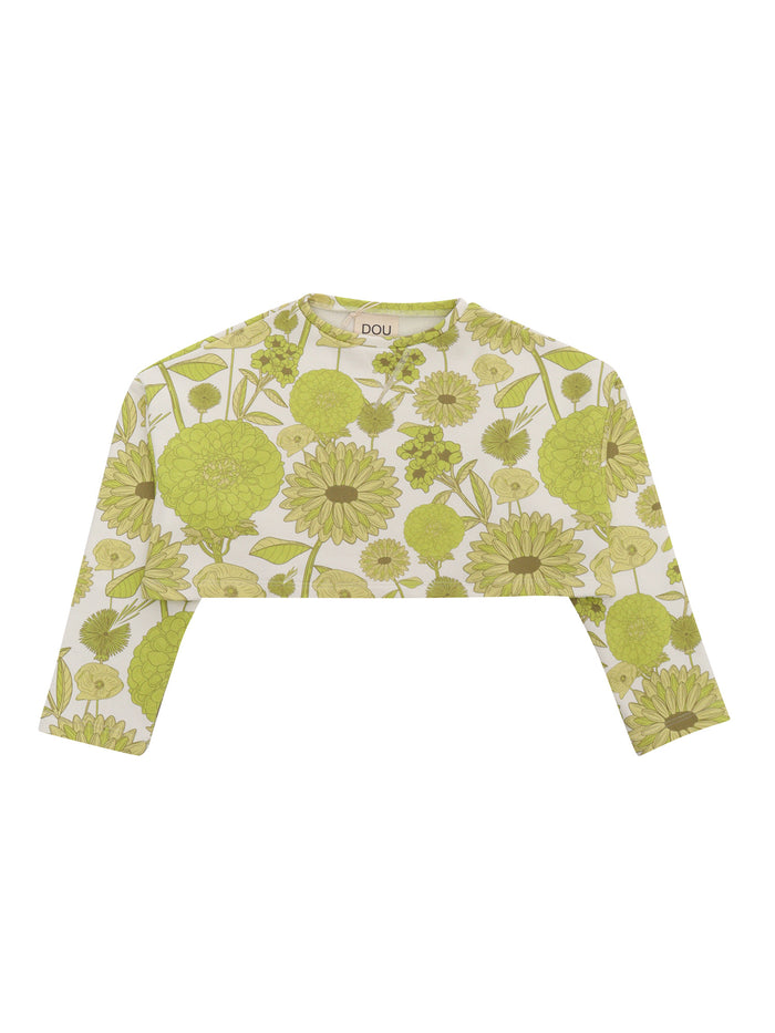 Cropped sweater with flowers White Cotton Polyester Sweatshirt