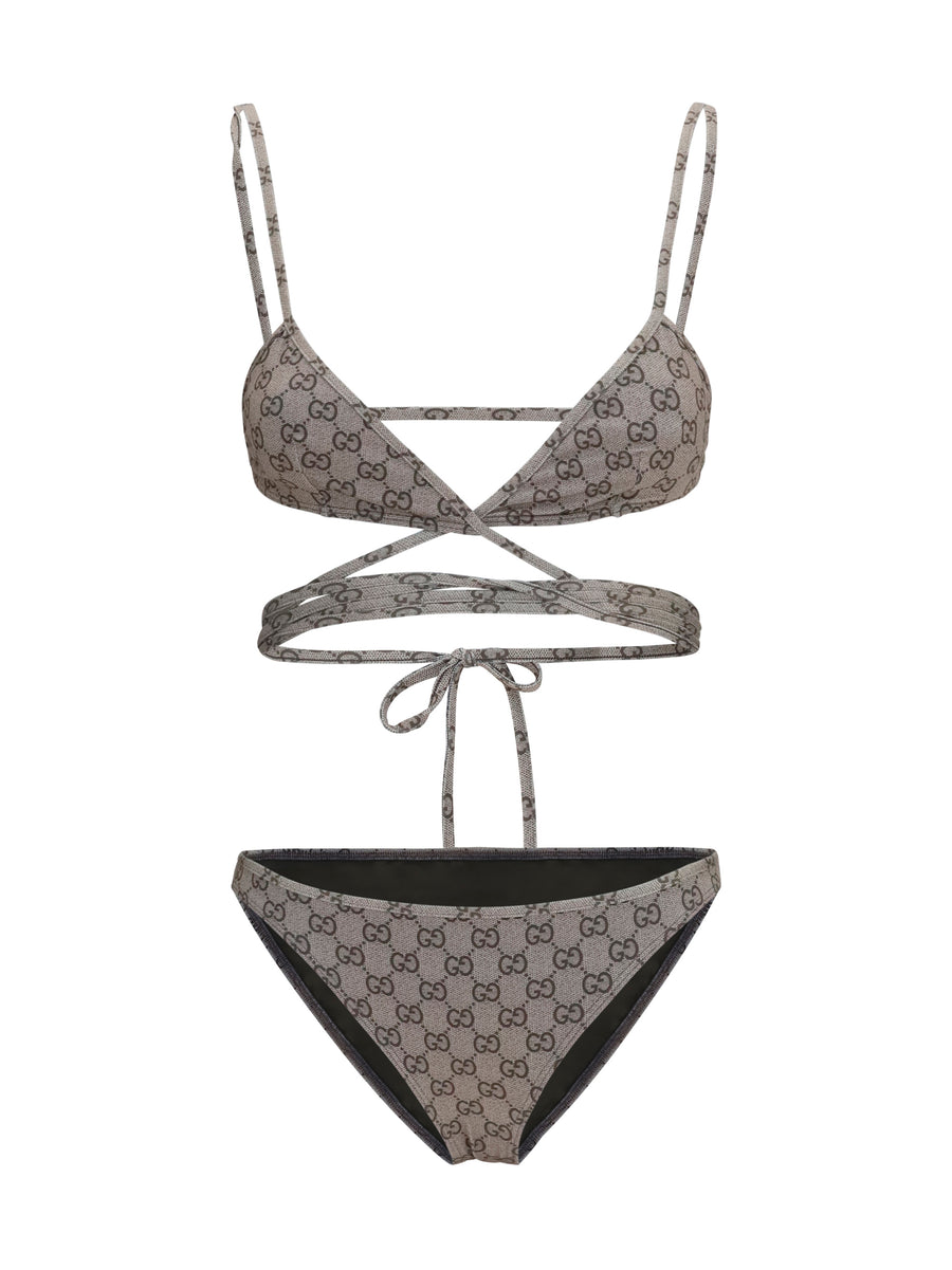 Gucci 77% Polyester; 23% Elastane bikini in beige