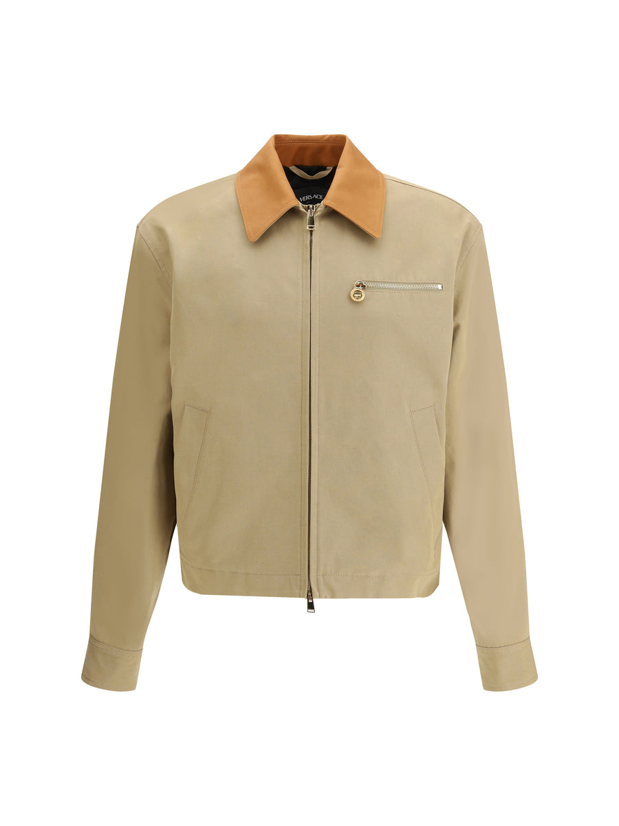 Versace Outer: 100% Cotton; Inner: 100% Cupro jacket in beige