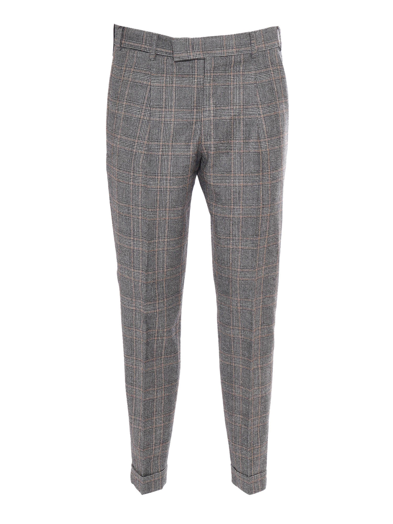 Rebel 1 Pleat, Diagonal Pockets, Flap Back Pockets Grey Virgin Wool Pant