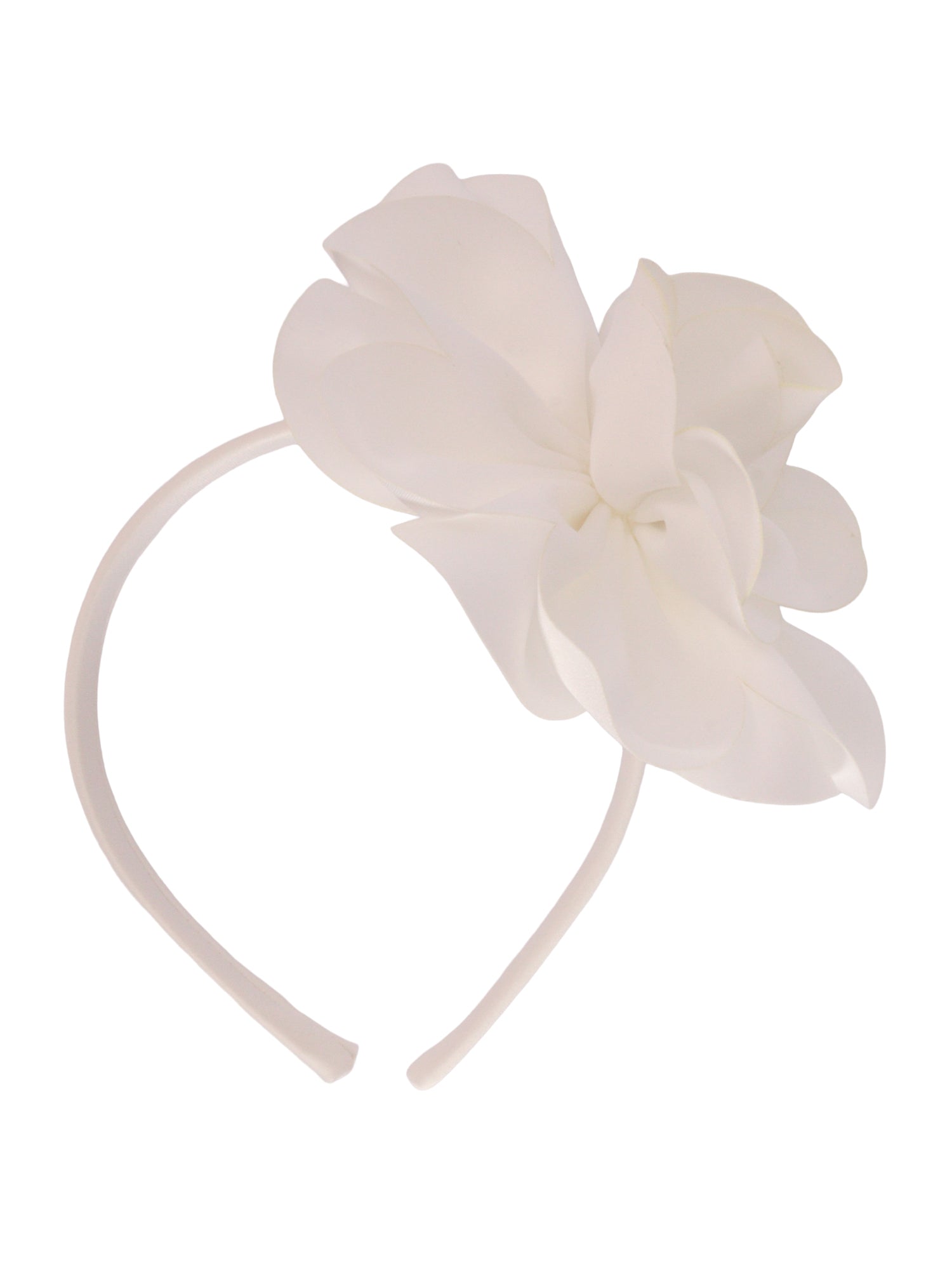 Satin headband with flower White