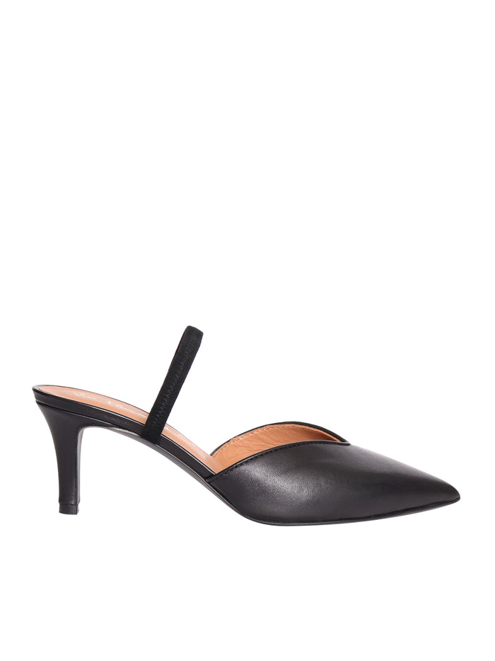 Chanel slingback Black Leather Sole In Pump
