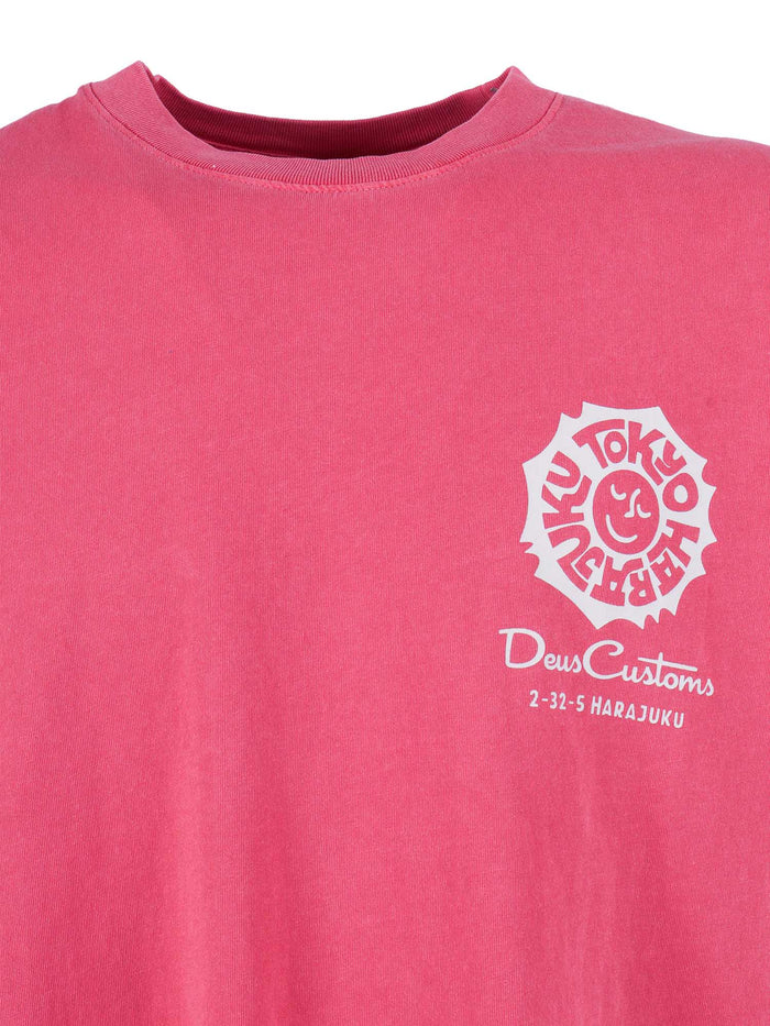 Tokyo Address Tee Pink Recycled Cotton Short Sleeves T-shirt