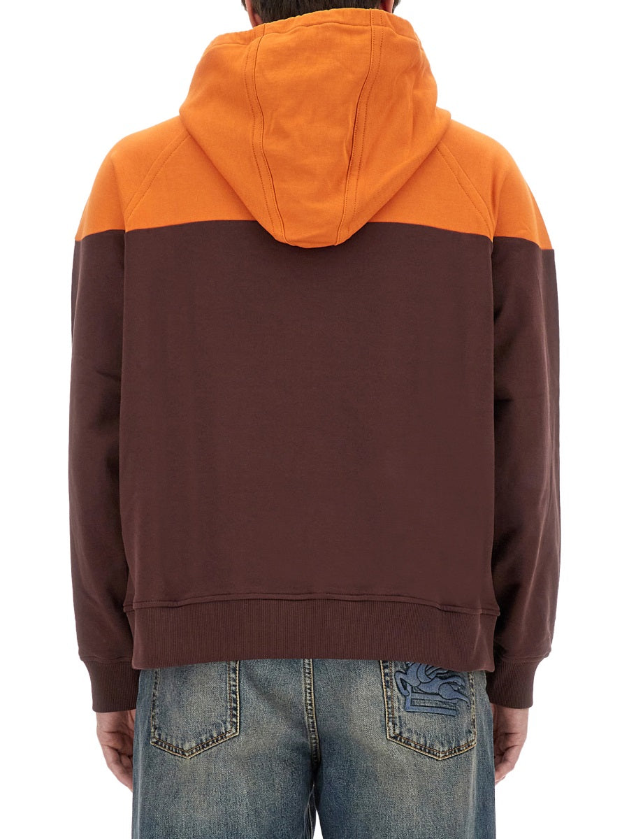 Hooded Sweatshirt With Logo Orange Cotton Sweatshirts