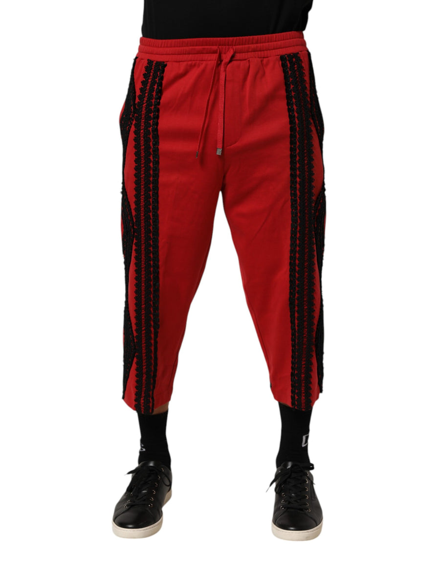 Dolce & Gabbana 95% Cotton joggers in red