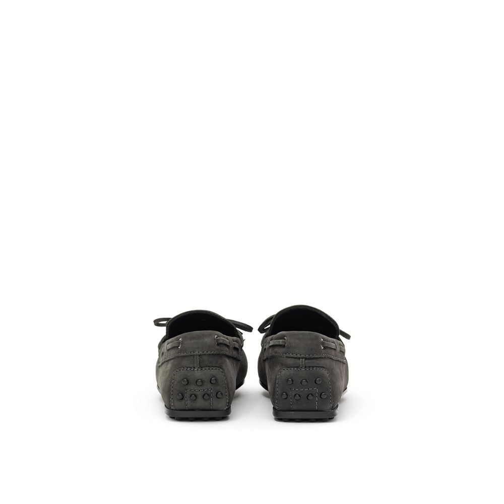 Tod's Nubuck leather loafer in gray — view 3