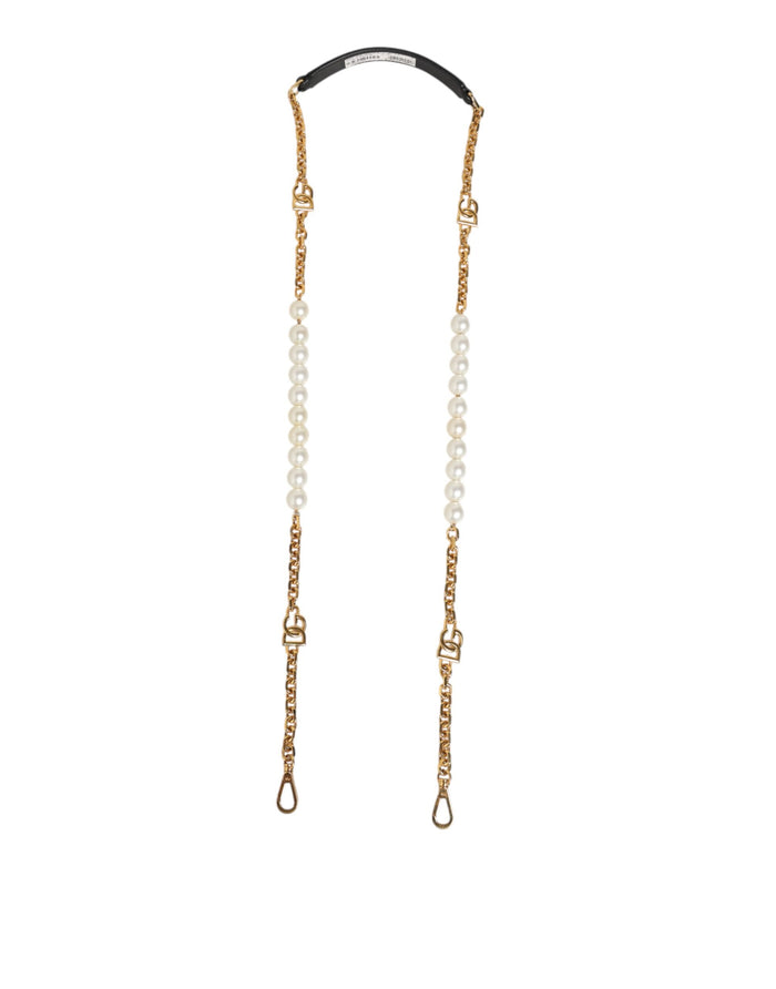 Black Leather Gold Chain Bag Accessory Shoulder Strap Real Brass+plastic+40lf
