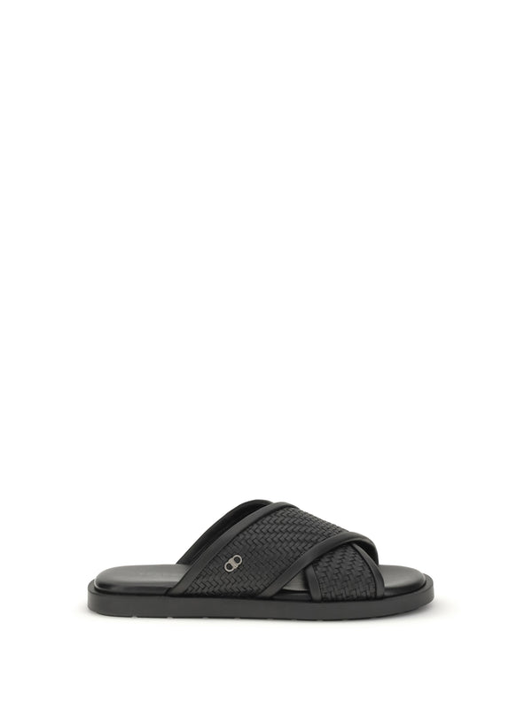 Ferragamo 100% Calf Leather Bos Taurus sandals in black