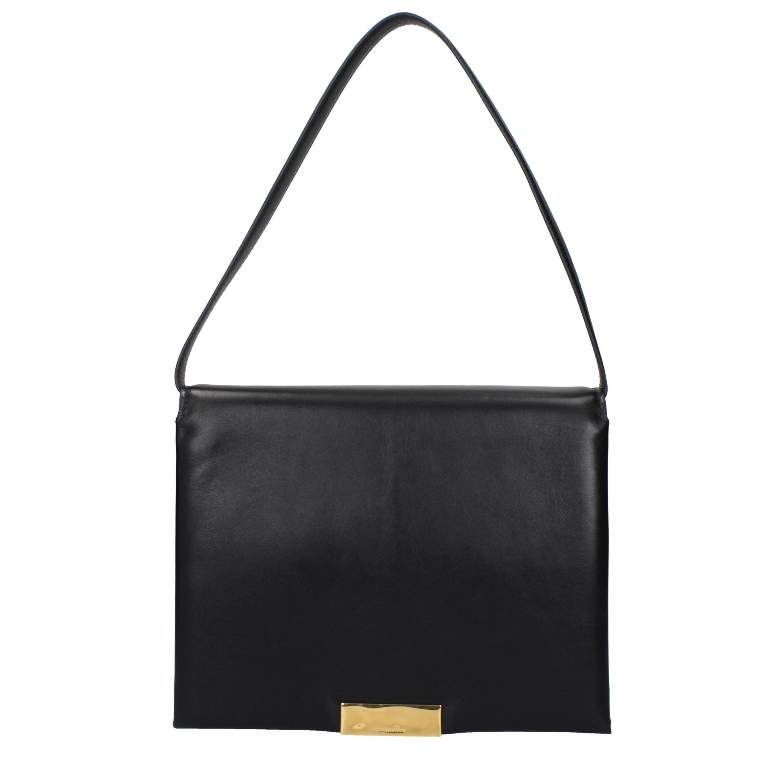 Jil Sander Leather shoulder bag in black