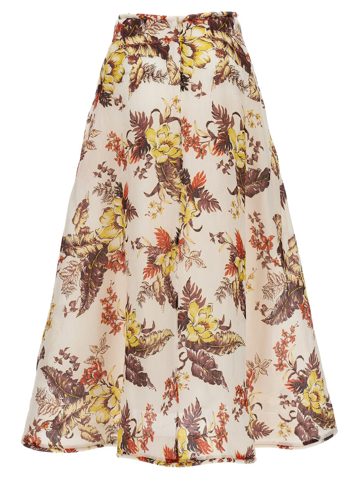 Matchmaker Floral Flare skirt Multicolor Linen