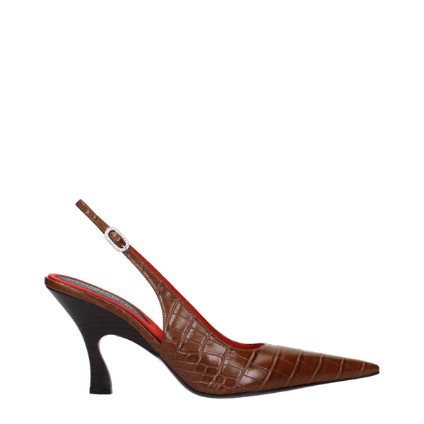 Stella McCartney eco leather slingback heel in brown