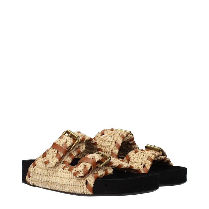 Isabel Marant Raffia slipper in beige — view 2