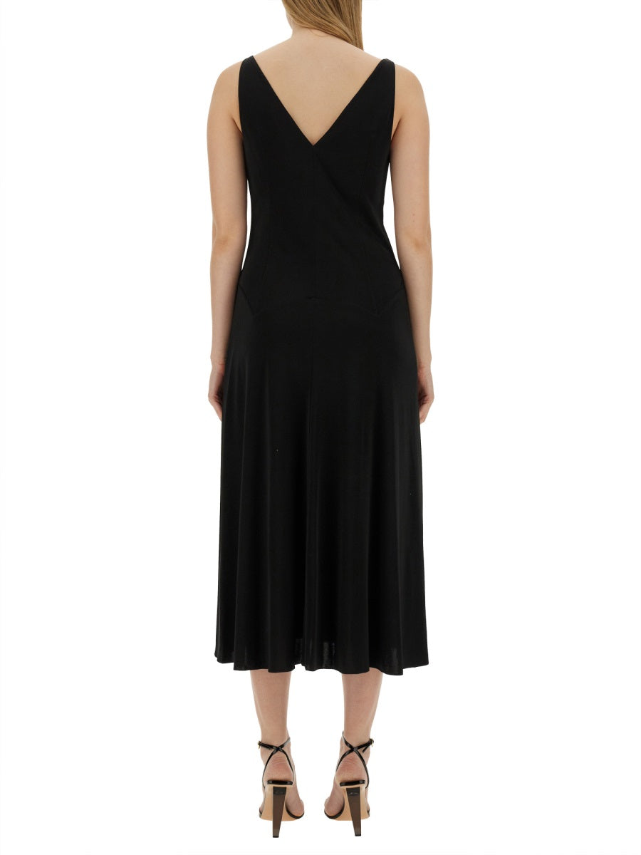 Midi Dress Black Viscose