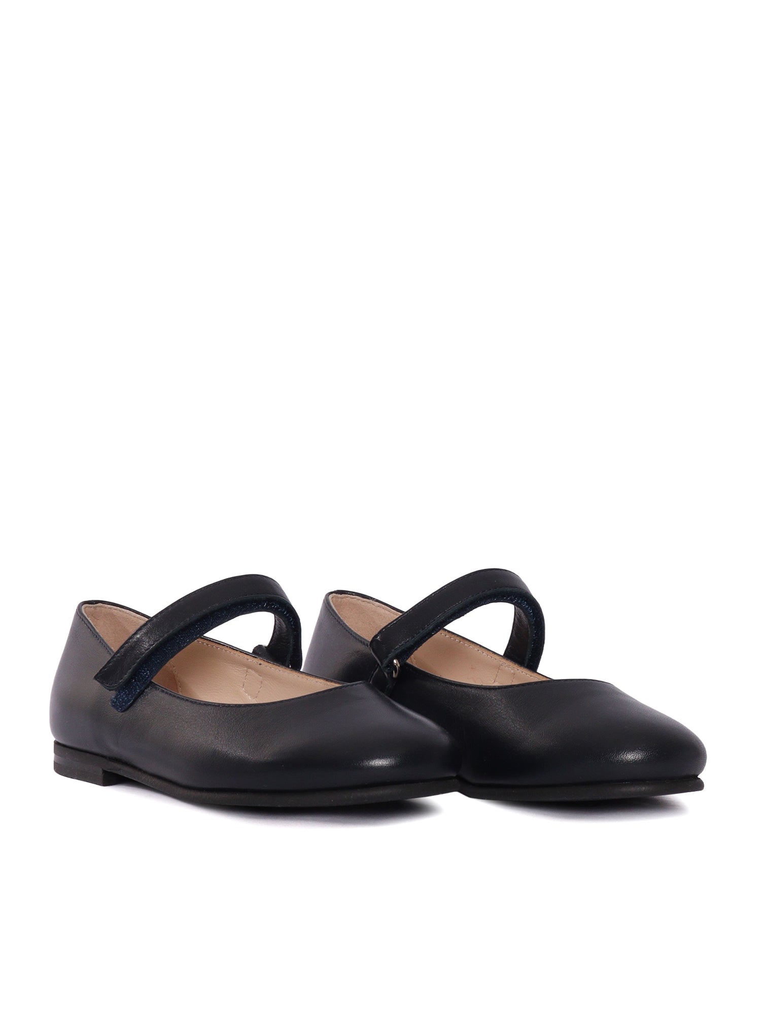 Genuine Leather Mary Jane Ballerinas Black Sole Rubber Flat Shoes