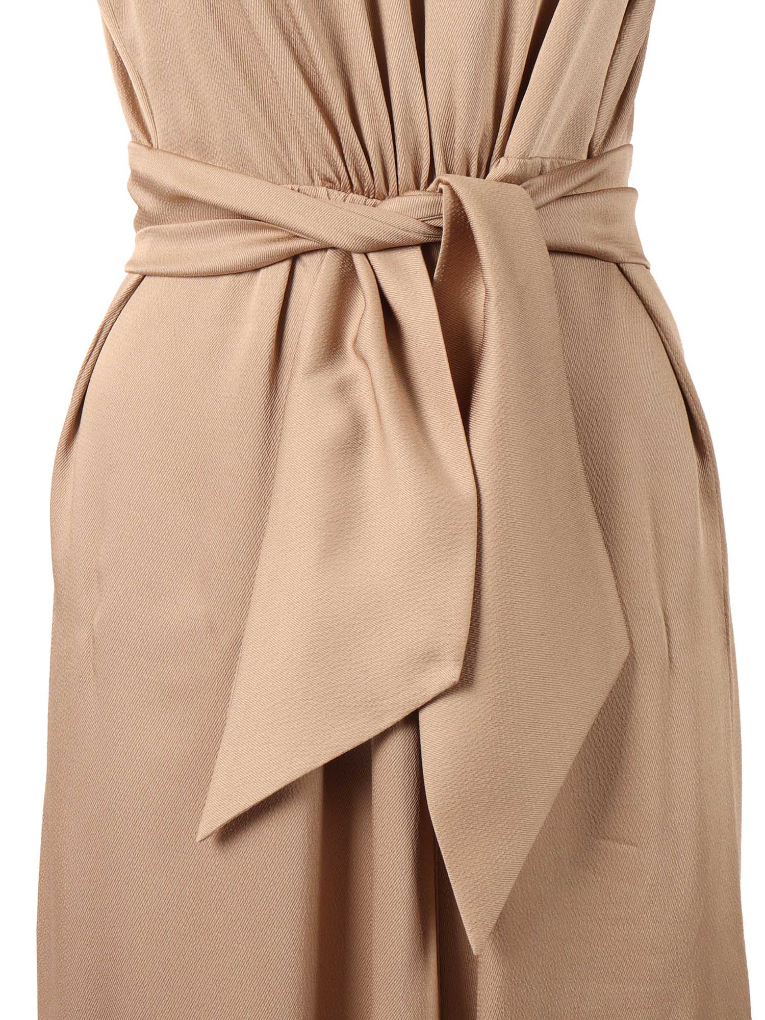 DRESS Beige Polyester Lining Midi