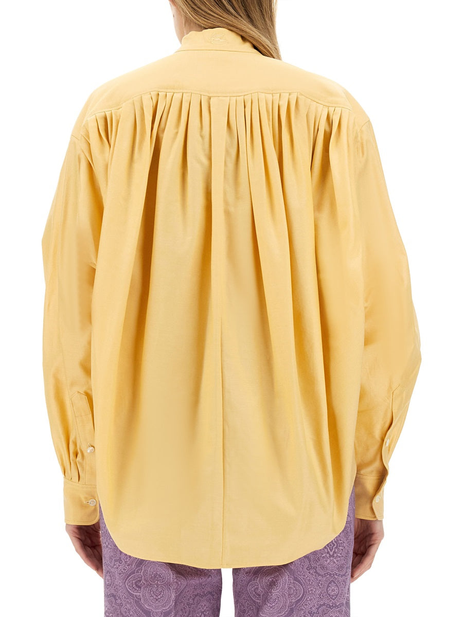 Cotton Poplin Blouse Yellow Shirt