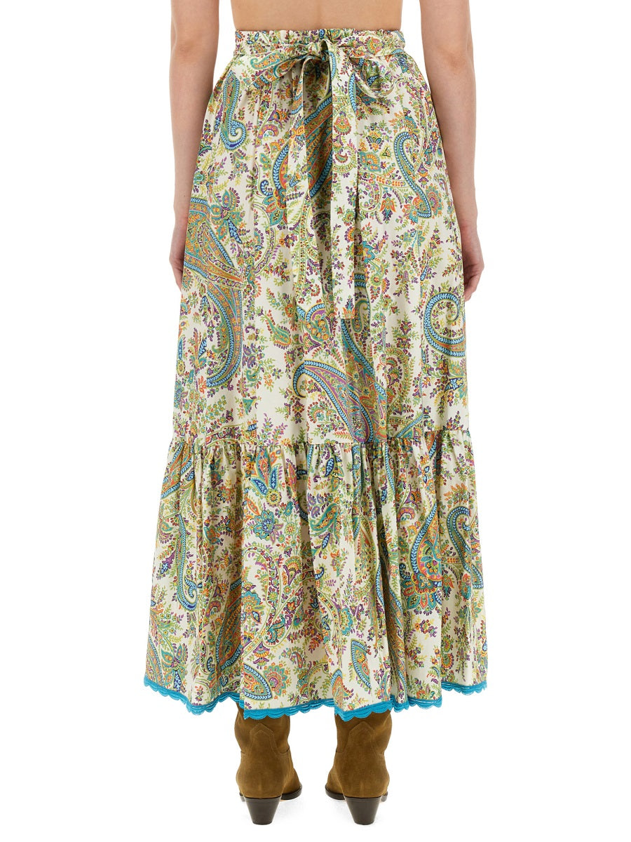 Long Skirt Green Cotton