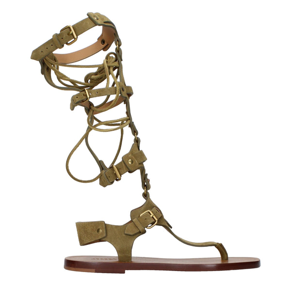 Isabel Marant Suede and leather sandal in gray