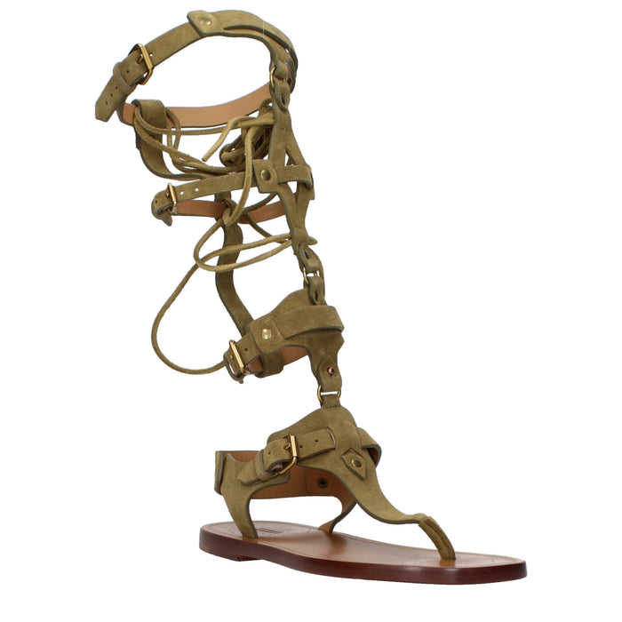 Isabel Marant Suede and leather sandal in gray — view 2