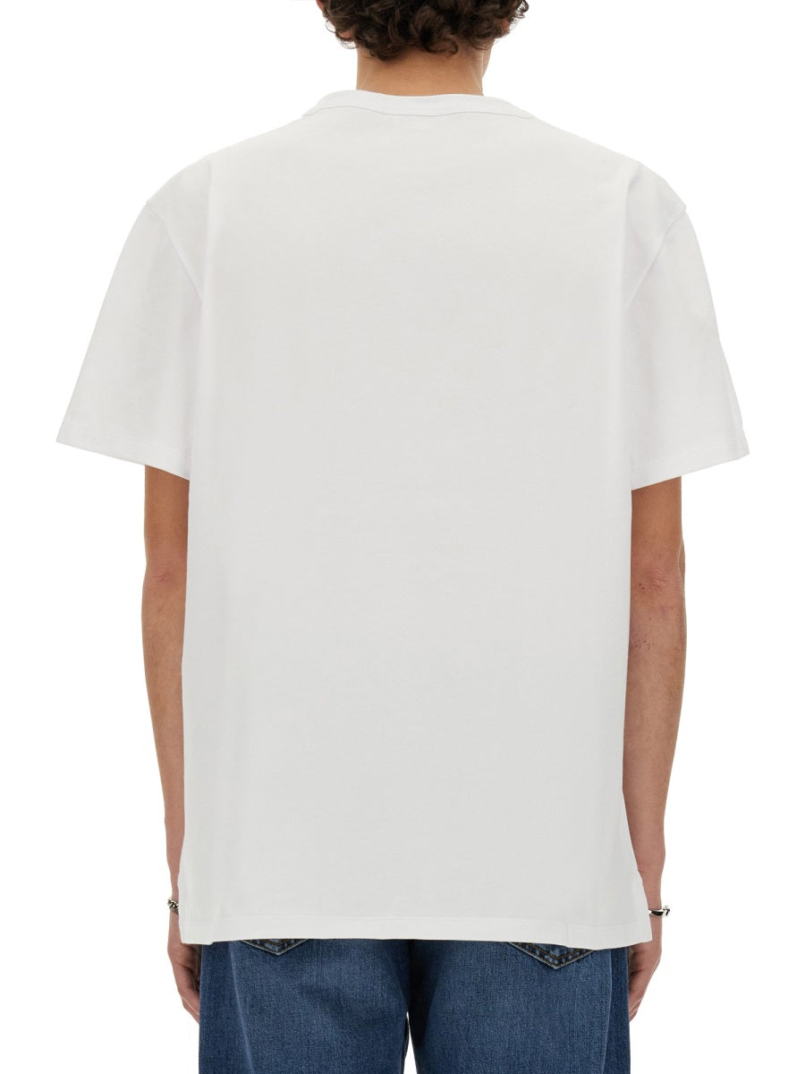 Skull Print T-Shirt White Cotton T-shirts