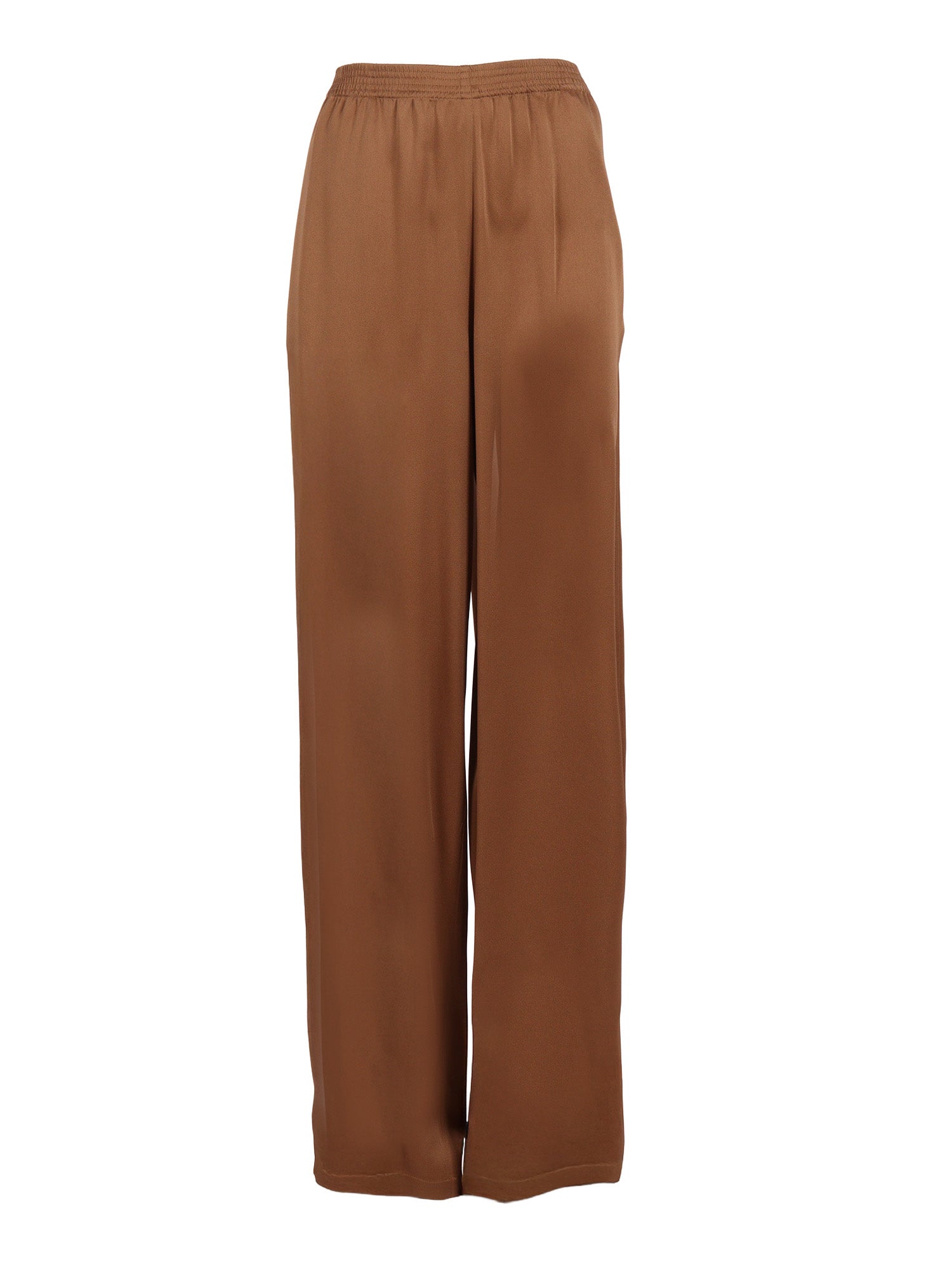 Enver Satin Wide Jogging Trousers Beige Viscose Acetate